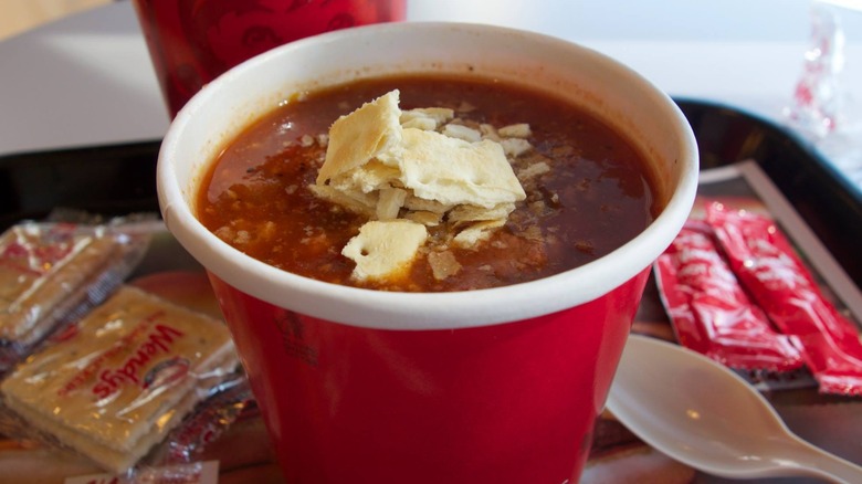 Wendy's chili in a cup
