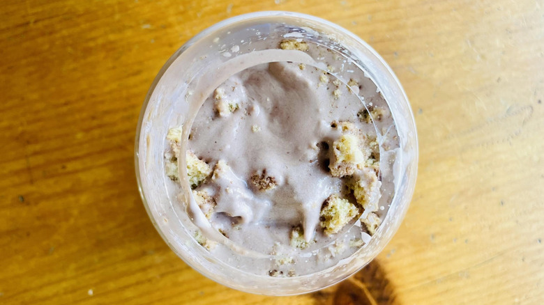 Overhead view of Wendy's Chocolate Snickerdoodle Cookie Fusion Frosty