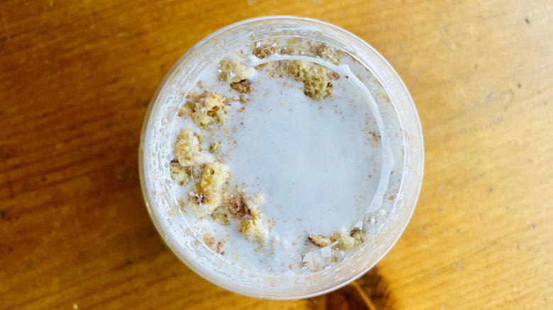 Overhead view of Wendy's Vanilla Snickerdoodle Cookie Fusion Frosty