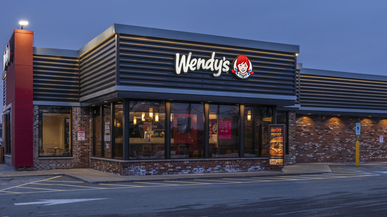 Wendy's storefront nighttime
