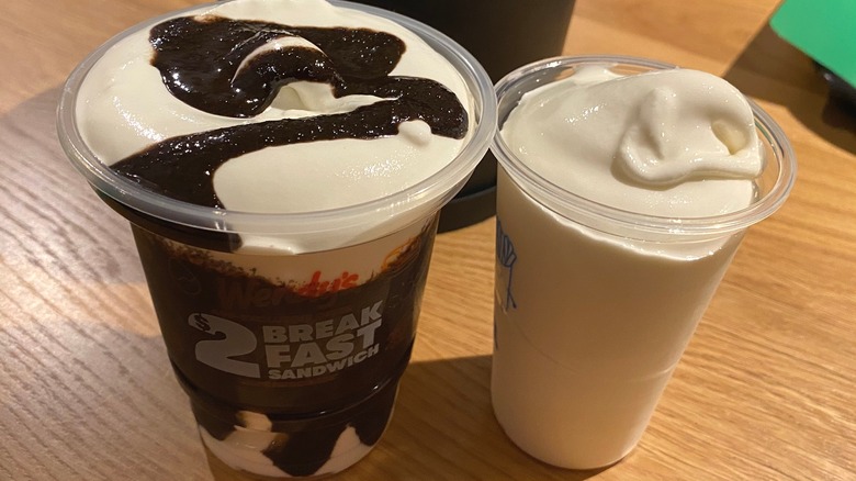 Close up vanilla Frosty dessert