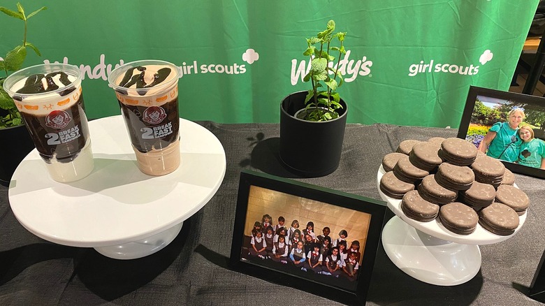 Girl scout cookies and ice cream