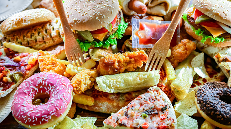 A selection of leftover fast food