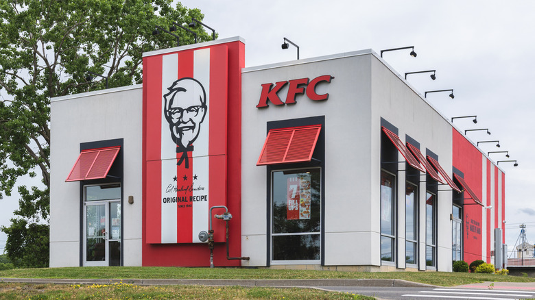 The exterior of a KFC store