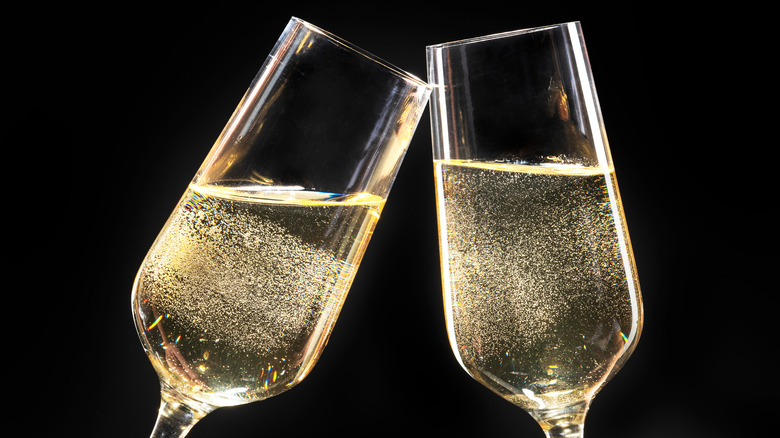 two glasses of sparkling wine