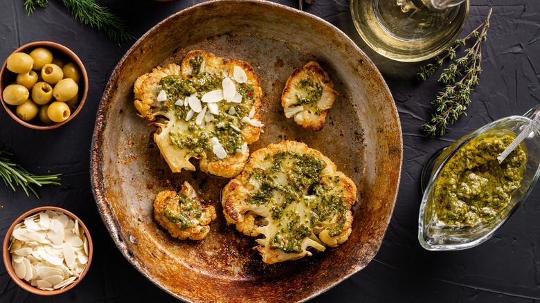 Cauliflower steak with capers 