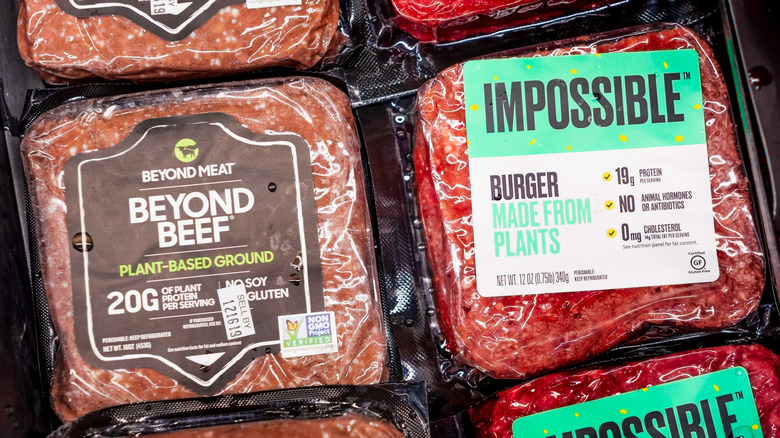 Beyond Meat and Impossible Burger side by side