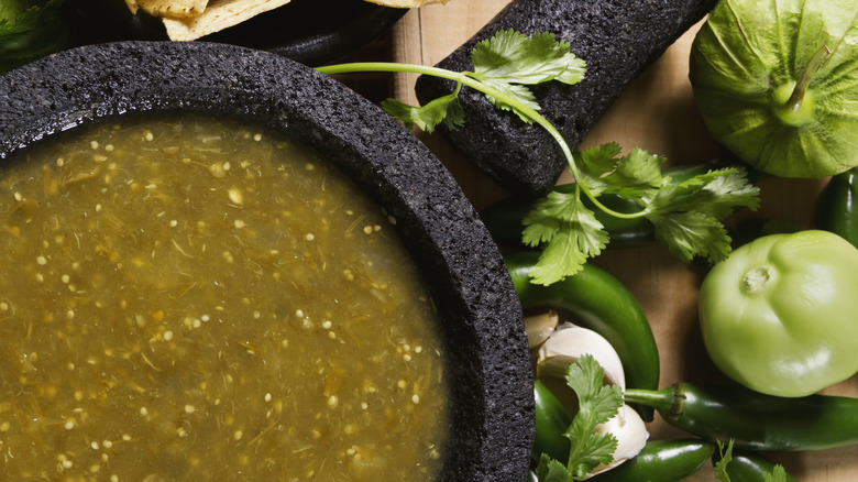 bowl of roasted salsa verde