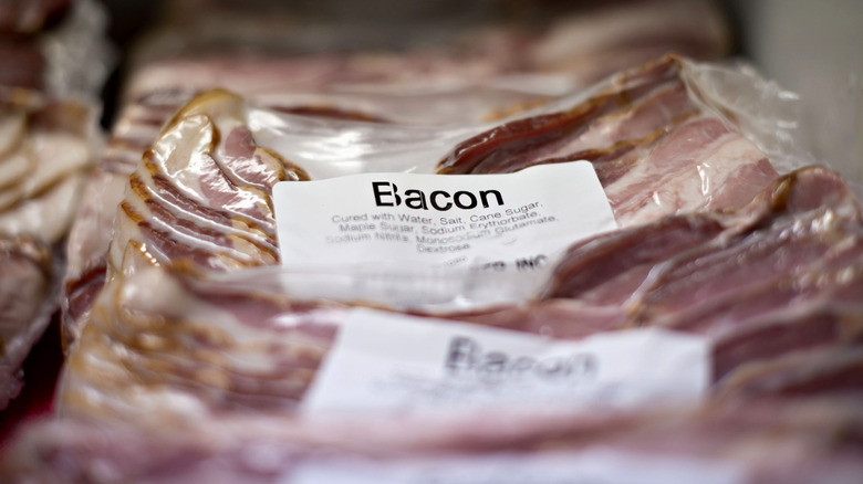 packages of bacon sealed in plastic