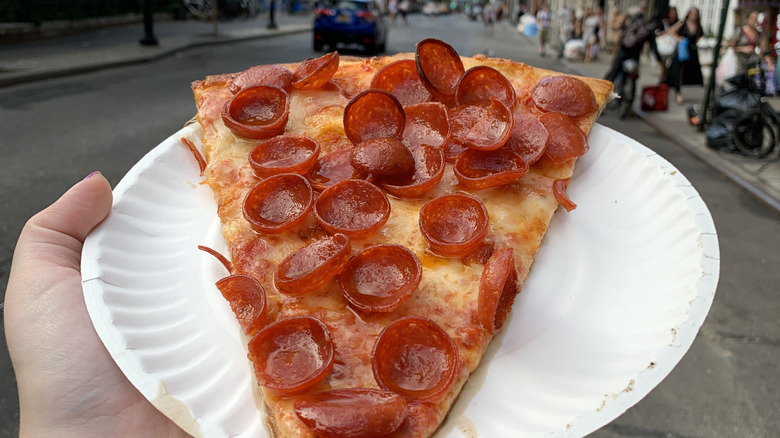 New York style pizza slices