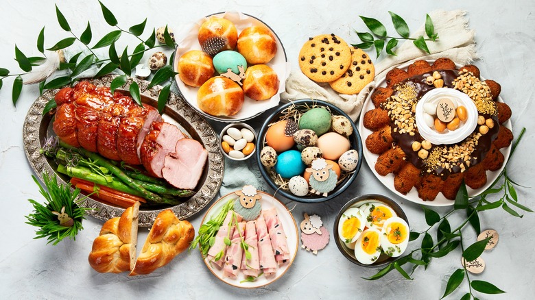 Easter dinner spread