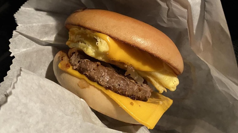 McDonald's steak, egg, and cheese bagel