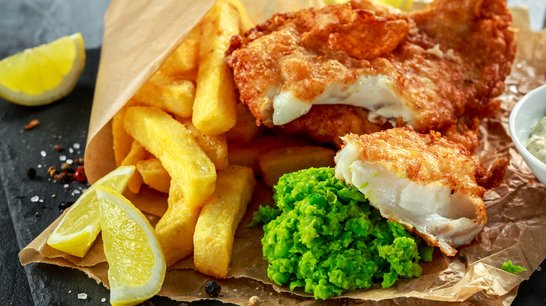 fish and chips mushy peas