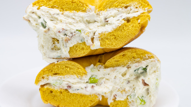 Egg bagel with cream cheese