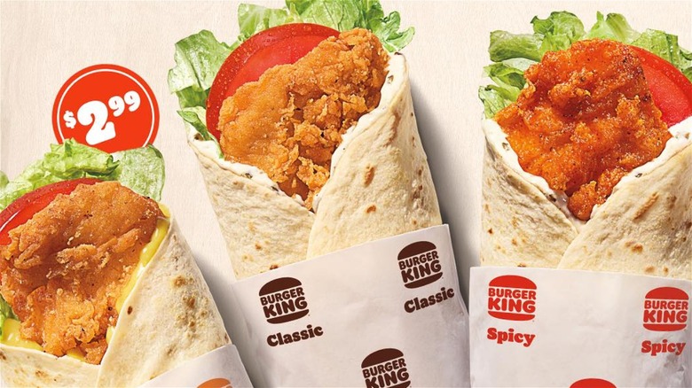 Burger king royal crispy wraps range