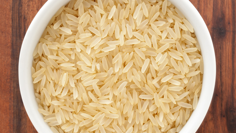 parboiled rice in bowl