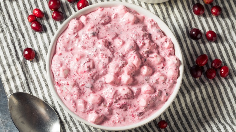bowl of Cranberry fluff salad