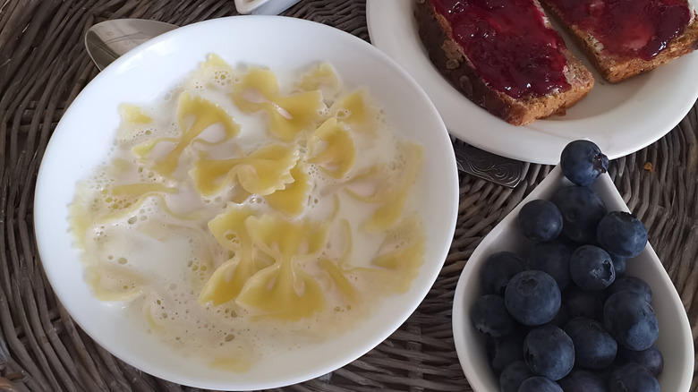 Polish milk soup with pasta
