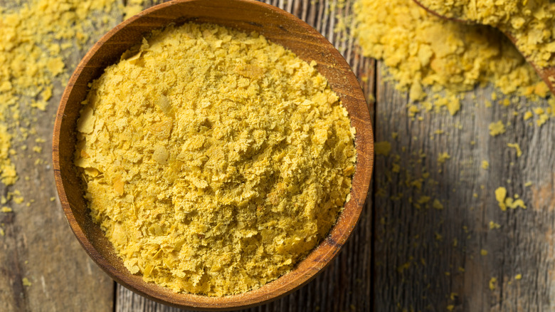 Nutritional yeast flakes in a bowl 