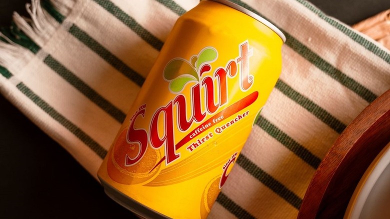 can of squirt on top of towel