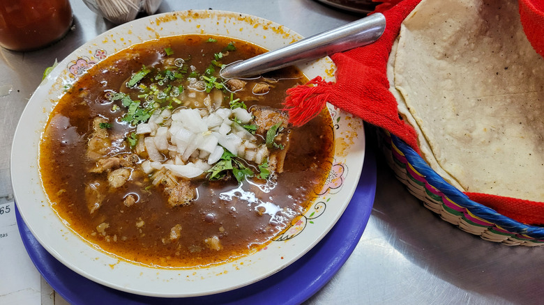 birria and tortillas
