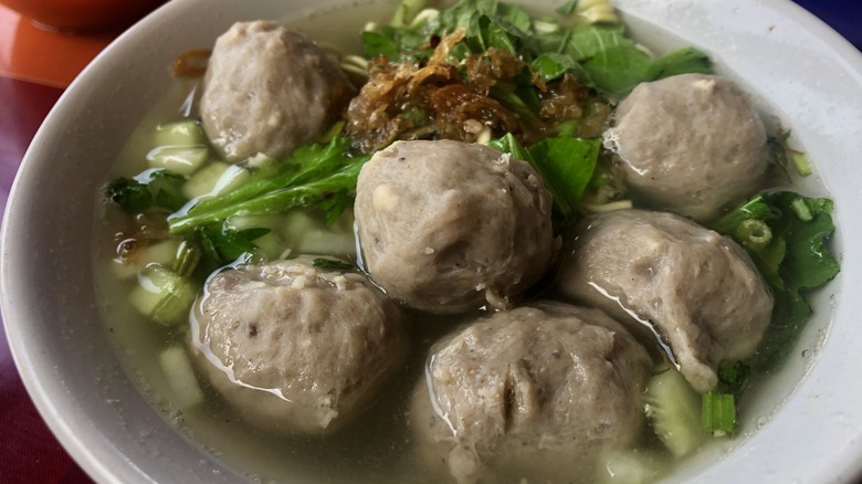 Beef meatball soup