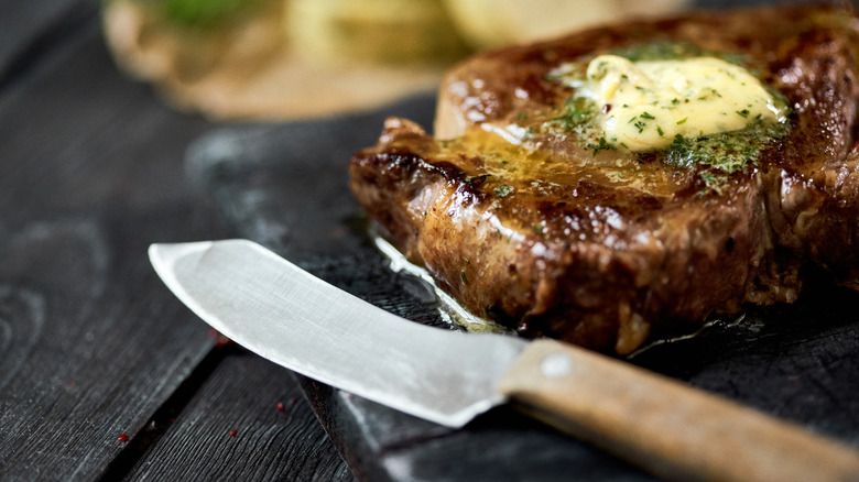 Steak with herb butter