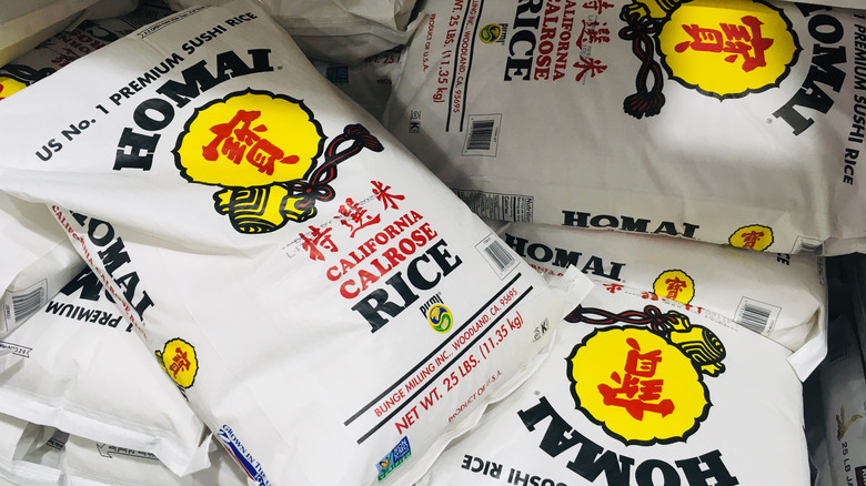 Bags of Calrose rice 