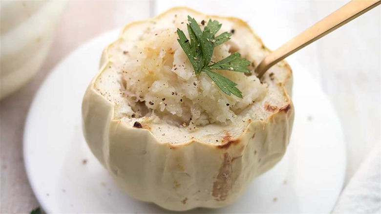 Baked mashed potato squash