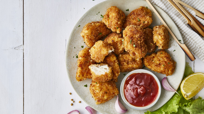 chicken nuggets on plate