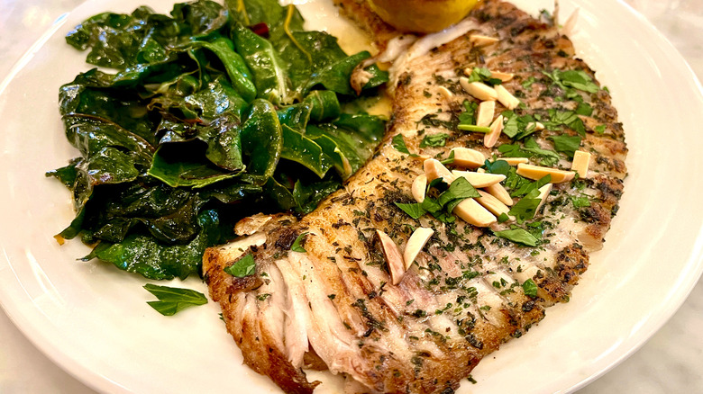 Pan-fried skate wing