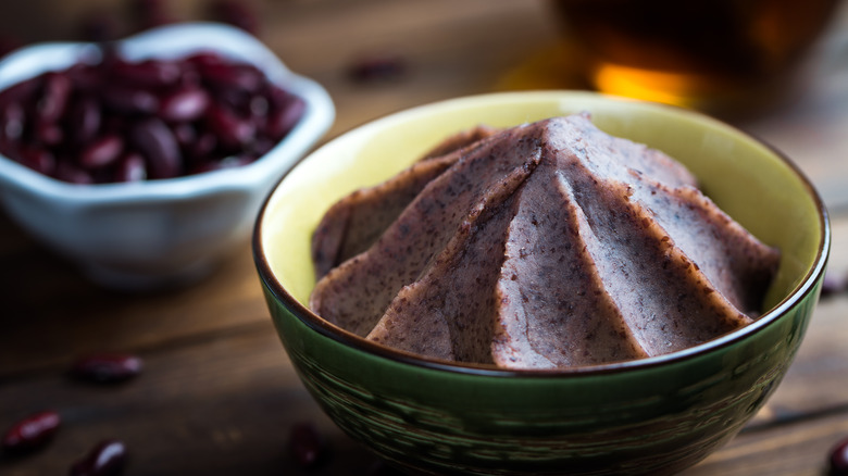 red bean paste in bowl