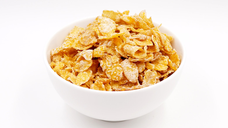 Frosted flakes up close