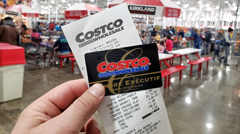 Costco receipt and member card