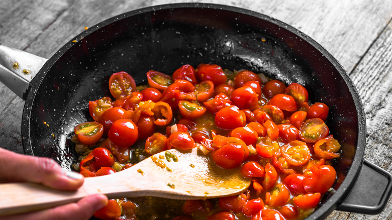 Roasting cherry tomatoes