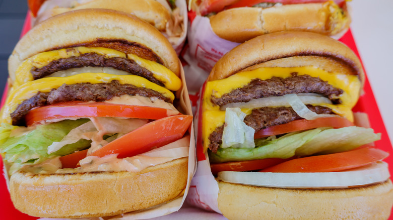 In-N-Out cheeseburgers up close