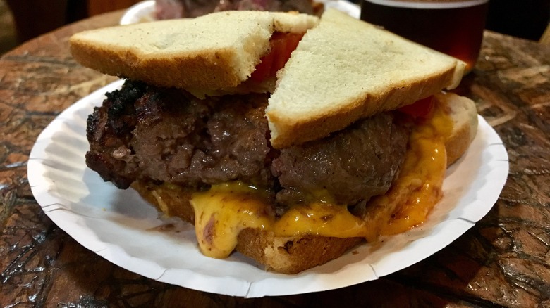 Cheeseburger at Louis' Lunch