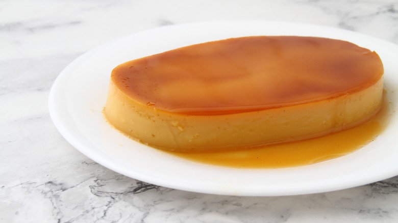 Plate of leche flan