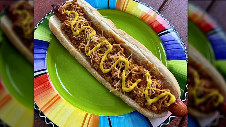 A footlong Coney chili dog