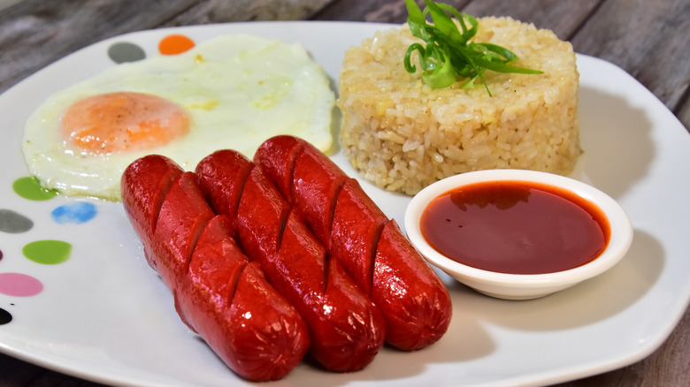 hot dog meal on plate