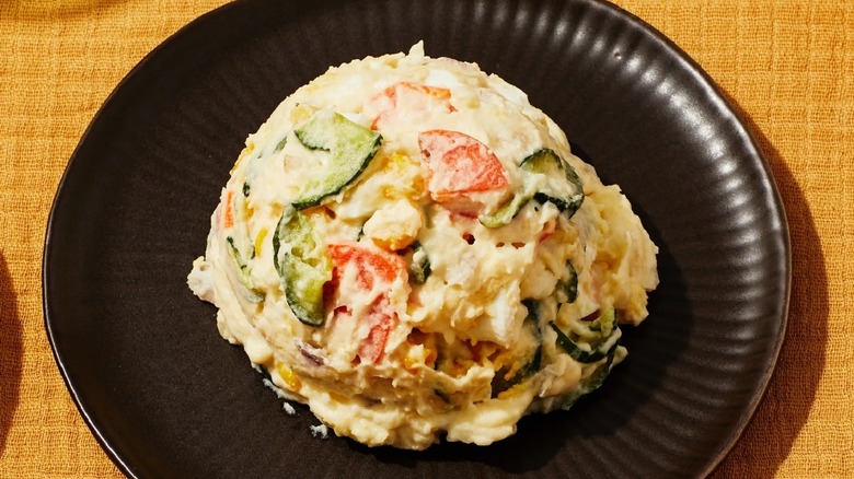 Plate of Korean potato salad
