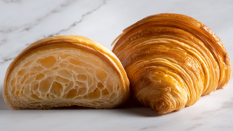 interior of a croissant