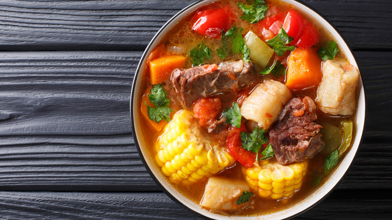 A bowl of sancocho meat stew
