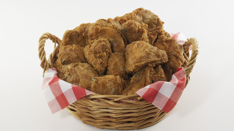 Basket of fried chicken