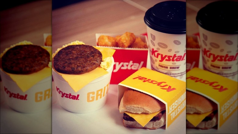 krystal breakfast order served with coffee