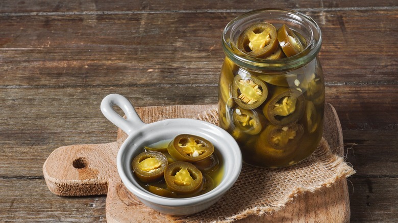 jar of pickled jalapeños 