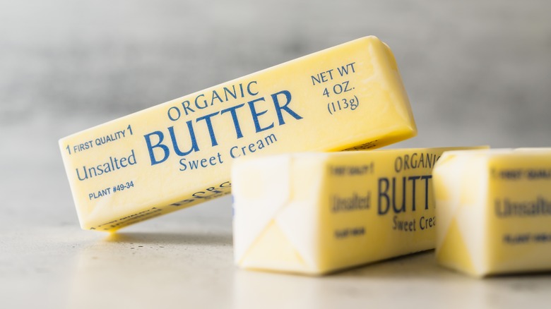 Wrapped sticks of butter