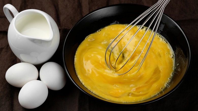 Whisked and whole eggs