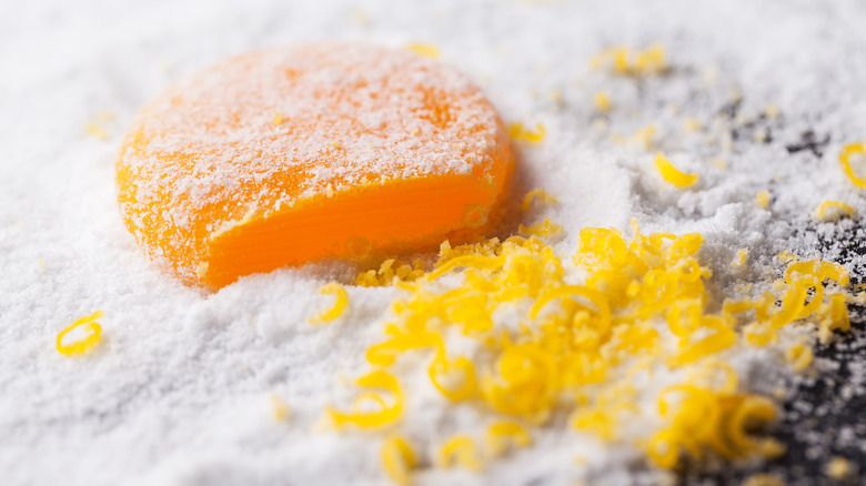 Cured egg yolk, grated