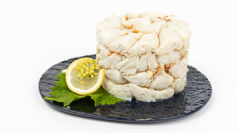stack of crab meat